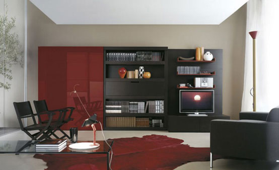Laltrogiorno Living Room Layout With Red Unique Carpet Living Room