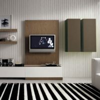 Living Room Laltrogiorno Stiped Black And White Living Room Design Ideas Shelf-Divider-between-the-Bedroom-and-Living-Room