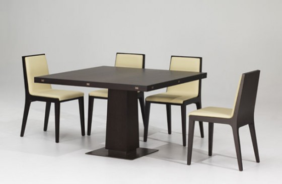 Modern Mahogany Square Dining Table Design1 560x366 Dining Room