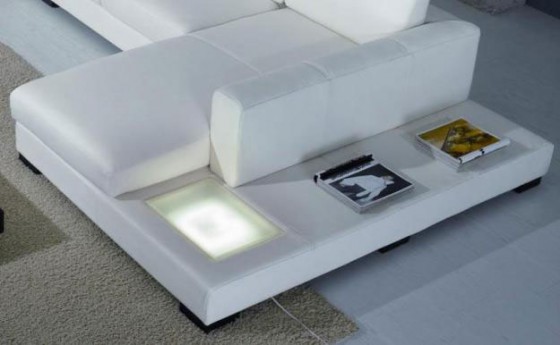 Furniture Modern White Sofa Miami Beach Leather With Built In Lamps Accent 560x345 Inspiring Modern Sectional Sofa Design