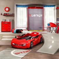 Kids Room Outstanding Bedroom Cars Theme Car Racing Bedroom Furniture For Boys 560x344 Modern-Red-Ferrari-Bed-For-Boys-Bedroom-560x373