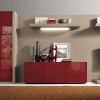 Living Room Red Furniture Combined With White Tv For Living Room By Laltrogiorno Wooden-Furniture-for-Minimalist-Living-Room