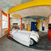 Interior Design Room Design For Car Enthusiasts With Yellow Advance Modern-Room-Design-for-Car-Enthusiasts