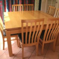 Dining Room Simple Modern Solid Teal Square Tables Sets1 560x372 Natural-Big-Square-Dining-Tables-No-Furnishing-560x418