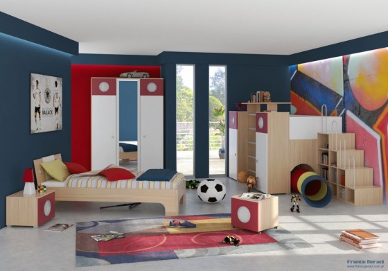 Spacious Kids Bedroom Design With Smart Furniture 560x391 Teen Room