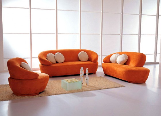 Furniture Super Cute Orange Sofa 560x404 Inspiring Modern Sectional Sofa Design