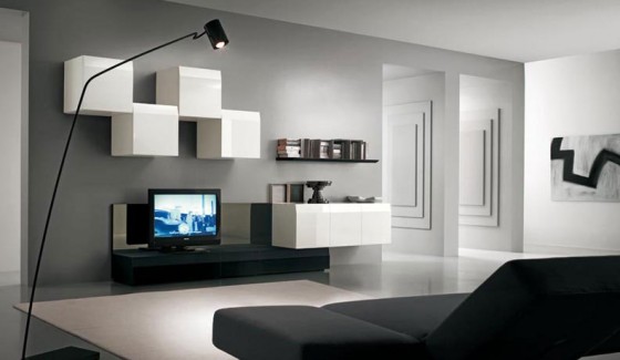 Ideas Superb Living Room In Grey Decorations 560x325 Surprising Wall Units Design For TV Setups – Hot Trend