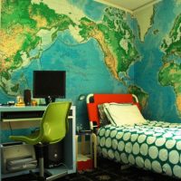 Architecture Teen Room Ideas Cool World Map Wall Decor 560x420 Teen-Room-Ideas-Charming-Pink-Bedroom