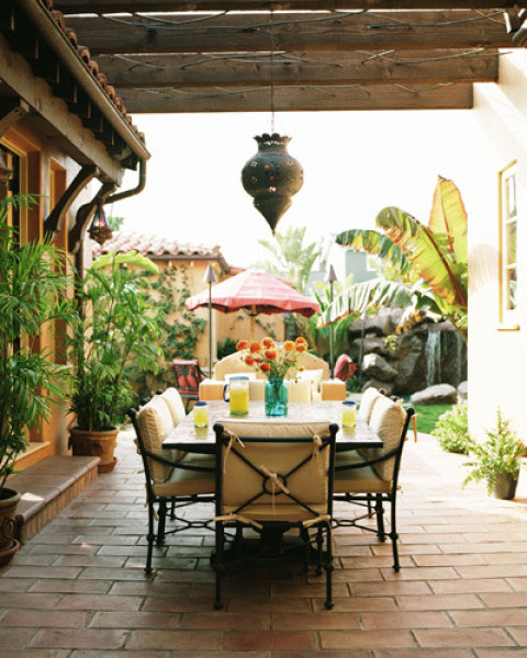 Tropical Semi Outdoor Dining Room Ideas Of Poppy Montogmery House Interior Design