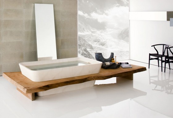 Unique Clean Bathroom With Strikingly White Tub From Neutra 560x381 Bathroom