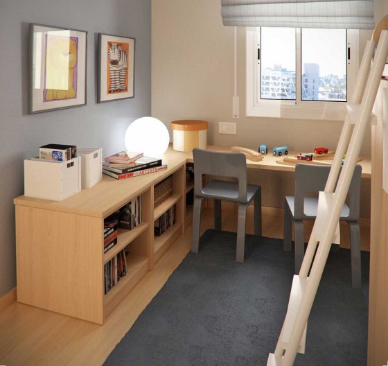 Urban Study Desk For Kids Room With Small Space 560x528 Kids Room