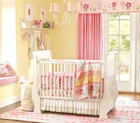 Very Cute And Beautiful Pink Room For Baby With Nice Cribs 560x494 Ideas