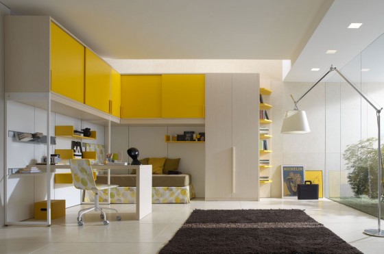 White Yellow Kids Room Themed 560x371 Architecture