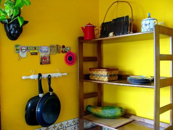 Interior Design Atractive Yellow Kitchen Racks Excellent Yellow Interior Design Ideas