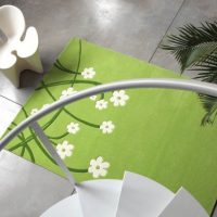 Ideas Thumbnail size Beautiful Green White Rugs With Floral Motive By Dhesja For Minimalist White Furniture