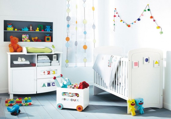 Ideas Bright Baby Nursery Room Design With Colorful Accents And Toys Outstanding and Cheerful Baby Nursery Room Design