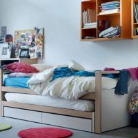 Teen Room Bunk Beds With Pop Out Furniture Color For Teengers Coolests-Junior-High-School-Bedroom-Design-Dark-Ideas