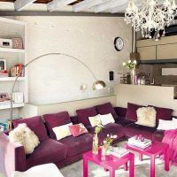 Interior Design Thumbnail size Catchy Living Room With Cute Purple Velvet Couch