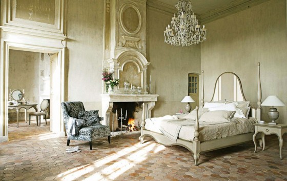 Classic Luxurious French Bedroom Design With Fireplace Bedroom