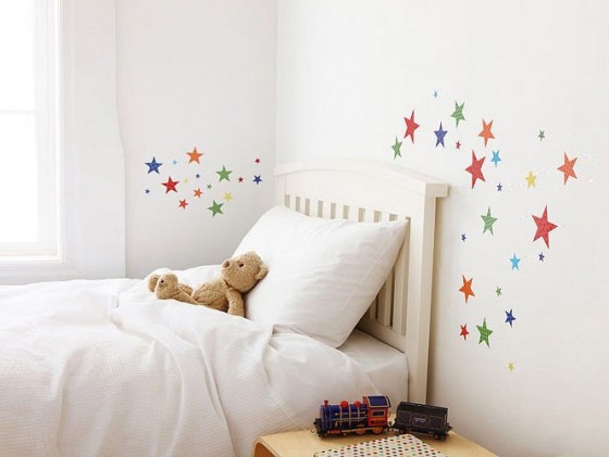 Colorful Stars Stickers For White Wall Interior Design
