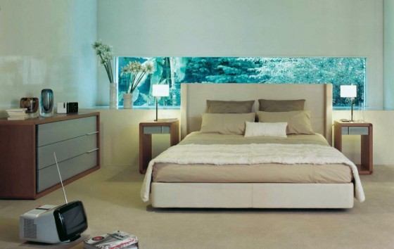 Contemporary Bedroom With Vintage Wood White Grey And Aquarium Wall Decor Bedroom