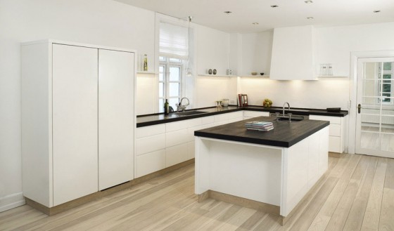 Contemporary Classy White Kitchen Design Kitchen