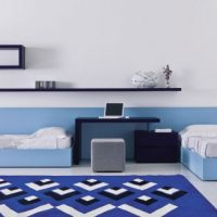 Teen Room Thumbnail size Cool Blue Teenager Bedroom Ideas With Graphical Rugs Design
