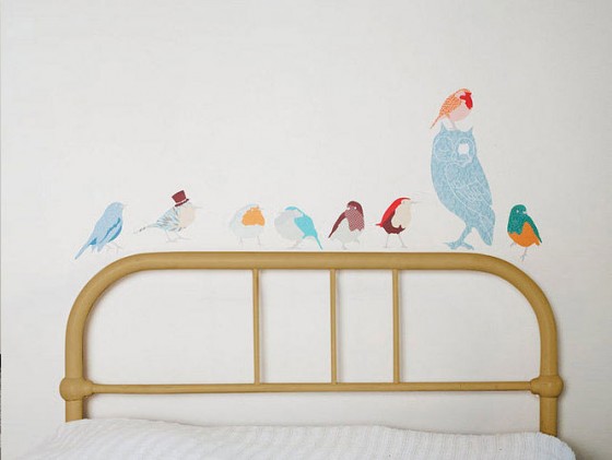 Cute And Soft Color Birds Wall Sticker Inspirations Kids Room