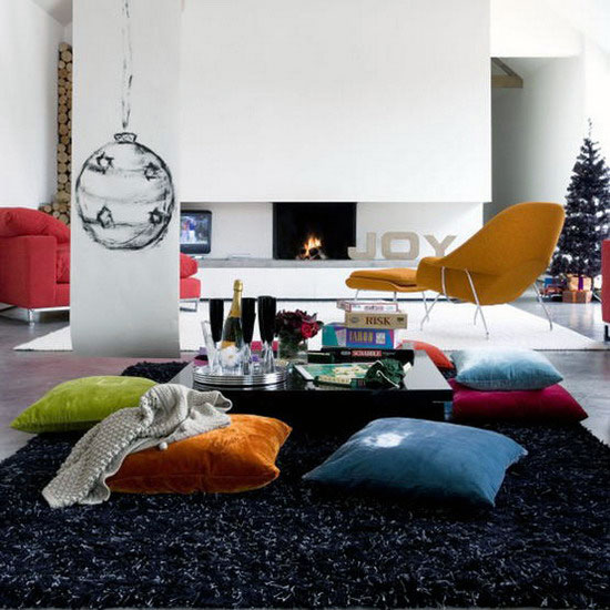 Ideas Decorative Colorful Floor Pillows For Large Modern Living Area Creative Modern Floor Pillow Ideas