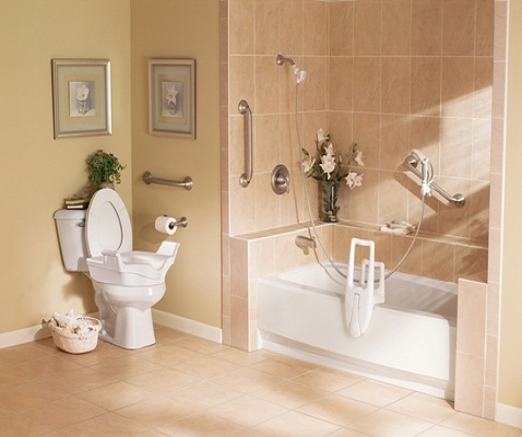 Elevated Toilet Seat With Grab Bar Design Ideas