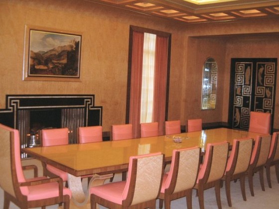 Dining Room Eltham Palace Big Size Dining Room With Elegant Pink Wood Themes Dining Room Design With Elegant Pink Crystal Elements