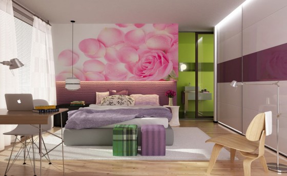 Girly Bedroom With Pink Purple Theme Bedroom
