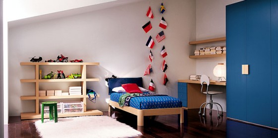 Minimalistic Modern Boy Teen Bedroom With Flag Decorations Teen Room