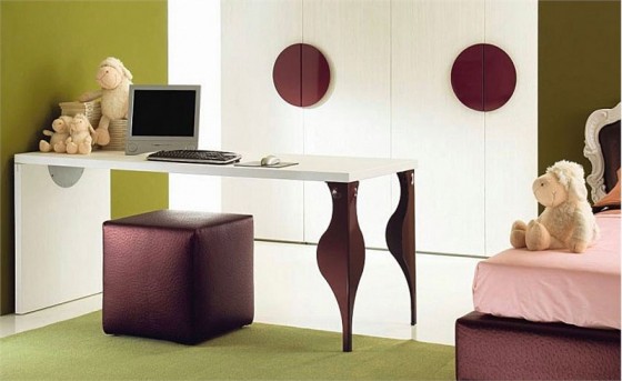 Teen Room Modern Luxury Green Maroon White Study Desk For Girls Room Beautiful And Luxury Girls Bedroom Design Ideas