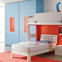 Teen Room Shining Blue Orange Color For Teenagers Room Minimalistic-Modern-Boy-Teen-Bedroom-with-Flag-Decorations