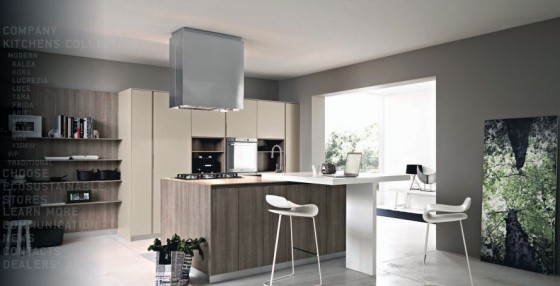 Kitchen Stylish And Modern Kitchen Design With Dark Heart Pine Furniture Cool Contemporary Italian Kitchen Design by CesarCesar