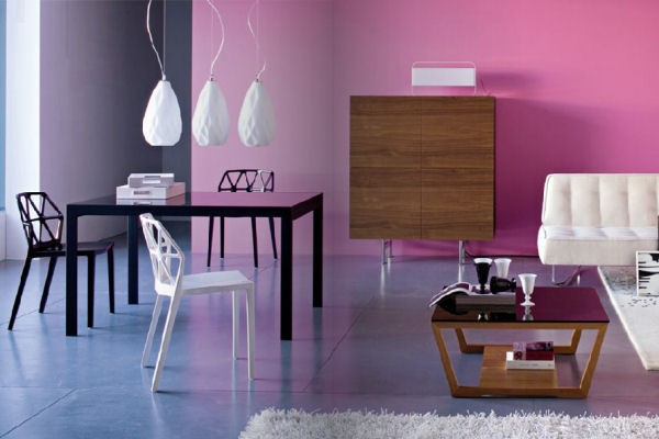 Blue Pink Colors Wall Living Room Living Room