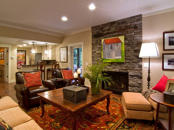 Living Room Furniture Layout Brick Wall Living Room